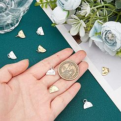 8 шт. 2-х цветные кованые полукруглые подвески из латуни&nbsp;KK-FH0002-55