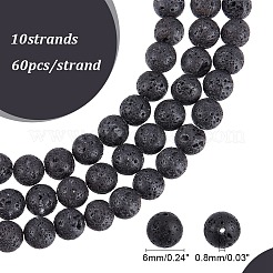 Синтетические бусины из лавы G-S277-6mm-01