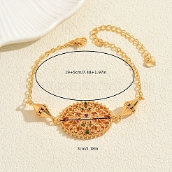 Браслеты из латуни в богемном стиле с микропаве из кубических цирконий&nbsp;FB1752