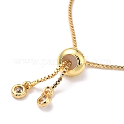 Verstellbare echte 18k vergoldete Messing Box Chain Slider Armbänder&nbsp;BJEW-D445-01G