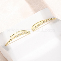 Boucles d'oreilles à clous en laiton pavé de zirconiums cubiques&nbsp;KK-CBAA351-04G