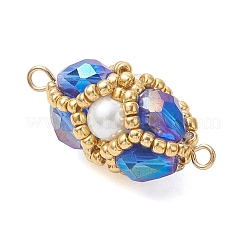 Овальные подвески-коннекторы из стеклянных бусин&nbsp;PALLOY-MZ01233-02