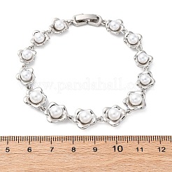 Браслеты из латунных звеньев с цветочным узором BJEW-G740-01P