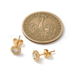 Ионное покрытие (ip) плоские круглые серьги-гвоздики из нержавеющей стали 304 EJEW-C099-16A