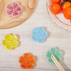 7 repose-baguettes en porcelaine Sakura 7 couleurs&nbsp;AJEW-CP0008-73