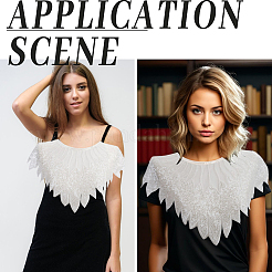 Отделка воротника из полиэстера с компьютерной вышивкой DIY-WH20002-206F