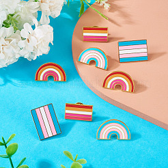 8 épingle en émail arc-en-ciel à 4 styles&nbsp;JEWB-TA0001-28