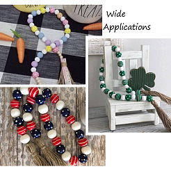 80 шт. 8-х цветные крашеные натуральные деревянные бусины WOOD-CD0001-23