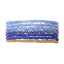 7шт. стеклянные бусины эластичные браслеты для женщин&nbsp;BJEW-MZ00265