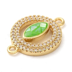 Покрытие стойки латунное микро-паве прозрачное кольцо с кубическим цирконием и подвесками в виде конского глаза&nbsp;KK-K385-98G-03