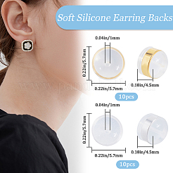 20 шт. 2 цвета латунных колец силиконовые гайки для ушей SIL-BBC0001-03