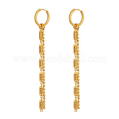 Серьги-кольца из нержавеющей стали 304 с цепочкой и кисточкой&nbsp;SU3724