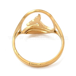 Ионное покрытие(ip) 304 нержавеющая сталь китовый хвост регулируемое кольцо для женщин RJEW-M149-01G