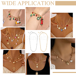 12 шт. 2 цвета 304 нержавеющая сталь цепочки-скрепки ожерелья NJEW-WR00010