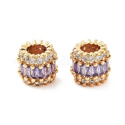 Колонна латунные микропаве прозрачные кубические циркониевые бусины KK-S394-02B