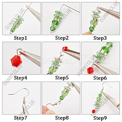 Kits de fabrication de boucles d'oreilles pendantes en verre à thème de Noël&nbsp;DIY-SC0027-65