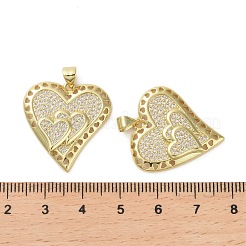 Pendentifs en laiton zircon cubique transparent&nbsp;KK-H466-08G-01