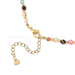 Ожерелья из граненых бусин натурального агата диаметром 4 мм NJEW-JN05692