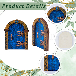 Porte féerique en bois pour décoration d'arbre de jardin&nbsp;AJEW-WH20002-58B