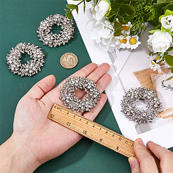 2 пара пряжек для обуви из сплава со стразами&nbsp;FIND-FG0004-05