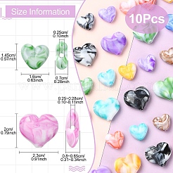 10 шт. акриловые бусины с имитацией драгоценных камней&nbsp;MACR-YW0003-93