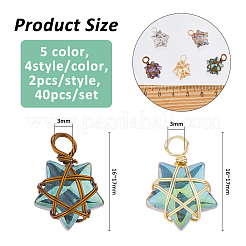 40 stücke 5 farben 4 arten glas anhänger&nbsp;PALLOY-FH00136