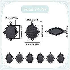 24 Stück ovale Cabochon-Fassungen für Anhänger aus Legierung&nbsp;FIND-SC0009-95