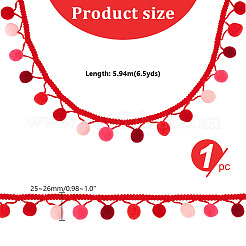 6.5 ярд полиэстеровых лент с кисточками в виде шариков-помпонов градиентного цвета DIY-GA0006-95D