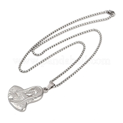 Ожерелья с подвесками из нержавеющей стали Virgin 201 для мужчин и женщин&nbsp;LS-NJEW-K283-17P