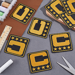 Computergesteuerte Stickerei Stoff zum Aufbügeln / Aufnähen von Patches&nbsp;PATC-WH0006-91C