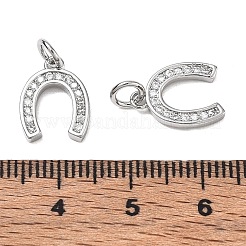 Micro latón cz allanar zirconia cúbico charms de herradura&nbsp;ZIRC-L018-13P