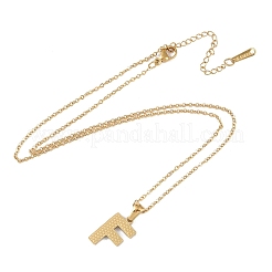 Ионное покрытие (ip) начальная буква 304 нержавеющая сталь кулон ожерелья NJEW-M199-01G-F