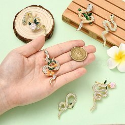 6 шт. 6 стиля броши sanke с розовым сплавом и стразами&nbsp;JEWB-CJ0001-81