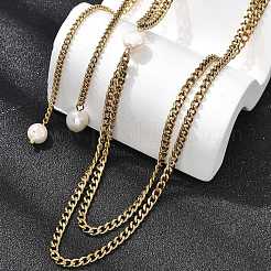 Женские ожерелья из однорядной витой цепочки из нержавеющей стали 304 NJEW-K255-61G