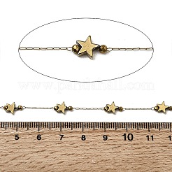 Цепи ручной работы из нержавеющей стали 304 с немагнитными гематитовыми бусинами в форме звезд CHS-L032-17G-01