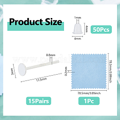 925 серебряная фурнитура для плоских серег-пусетов STER-DC0001-57C