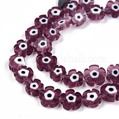 Hechos a mano de mal de ojo lampwork perlas hebras&nbsp;LAMP-N029-018-01