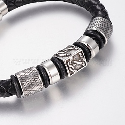 Плетеные браслеты шнур кожаный BJEW-H560-26