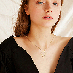 1 шт. кулон-кольцо-держатель из нержавеющей стали в форме ромба NJEW-HS0001-11G