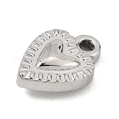 304ステンレススチールチャーム  ハートチャーム  ステンレス鋼色  10x7x3mm  穴：1mm&nbsp;SA-CBA0563-32P