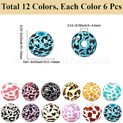 72шт 12 цвета деревянные европейские бусины&nbsp;WOOD-SC0002-25