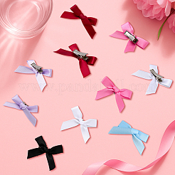 72 шт. 6-х цветные заколки для волос из полиэстера с бантом из кожи аллигатора AJEW-GO0002-47