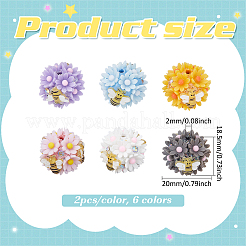 12 Stück 6 Farben handgefertigte Polymer Clay Perlen&nbsp;CLAY-FG0001-01A