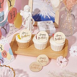 21 Stück Acryl-Geburtstags-Cupcake-Einlegekarte mit Spiegeleffekt&nbsp;AJEW-SP0001-65A