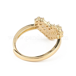 Регулируемое кольцо в форме сердца из прозрачного кубического циркония RJEW-L100-024G