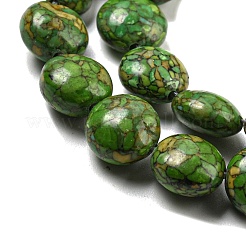 Окрашенные синтетические бирюзовые бусы нити G-B070-E01-01