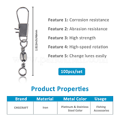 100 шт. железный с углеродистой сталью рыболовный роликовый подшипник соединитель FIND-CA0009-79