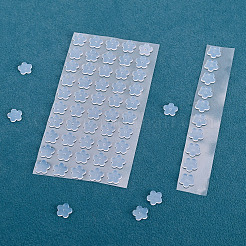 80個のシリコンイヤーナット  花  透明  8x8.2x1mm&nbsp;SIL-TADJ0001-08