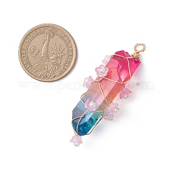 Большие подвески с гальваническим покрытием из натурального кварцевого кристалла&nbsp;PALLOY-JF04770