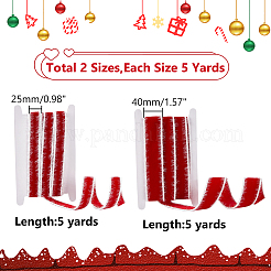 10 ярд 2-х видов красной бархатной ленты&nbsp;OCOR-WR0001-38B